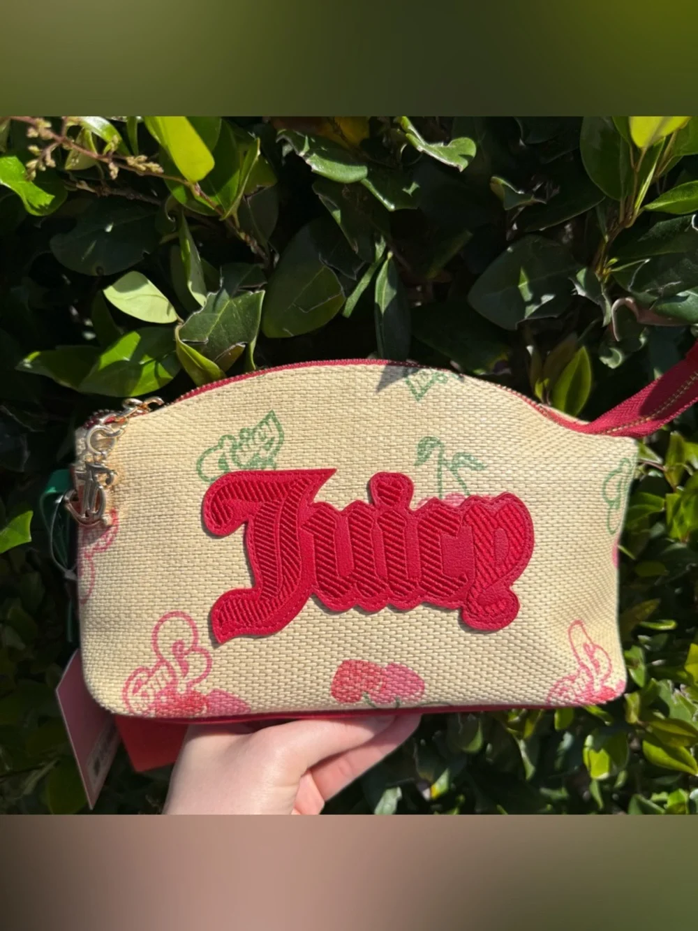 Juicy Couture Cherry Straw Wristlet Y2K Coquette Summer Bag NWT